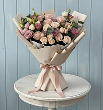 Букет цветов из:  Розы и Лизиантусы в Тучково