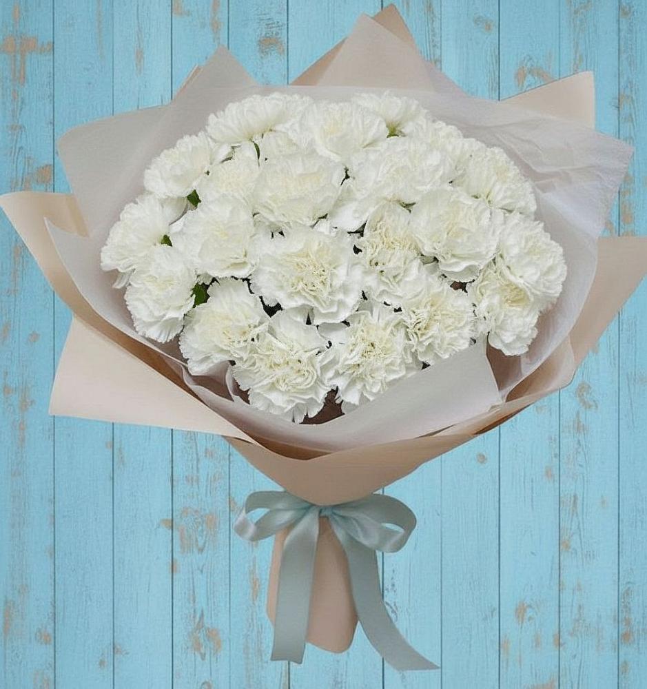 Букет Хрустальное утро в Тучково Букет цветов из: Гвоздики в Тучково