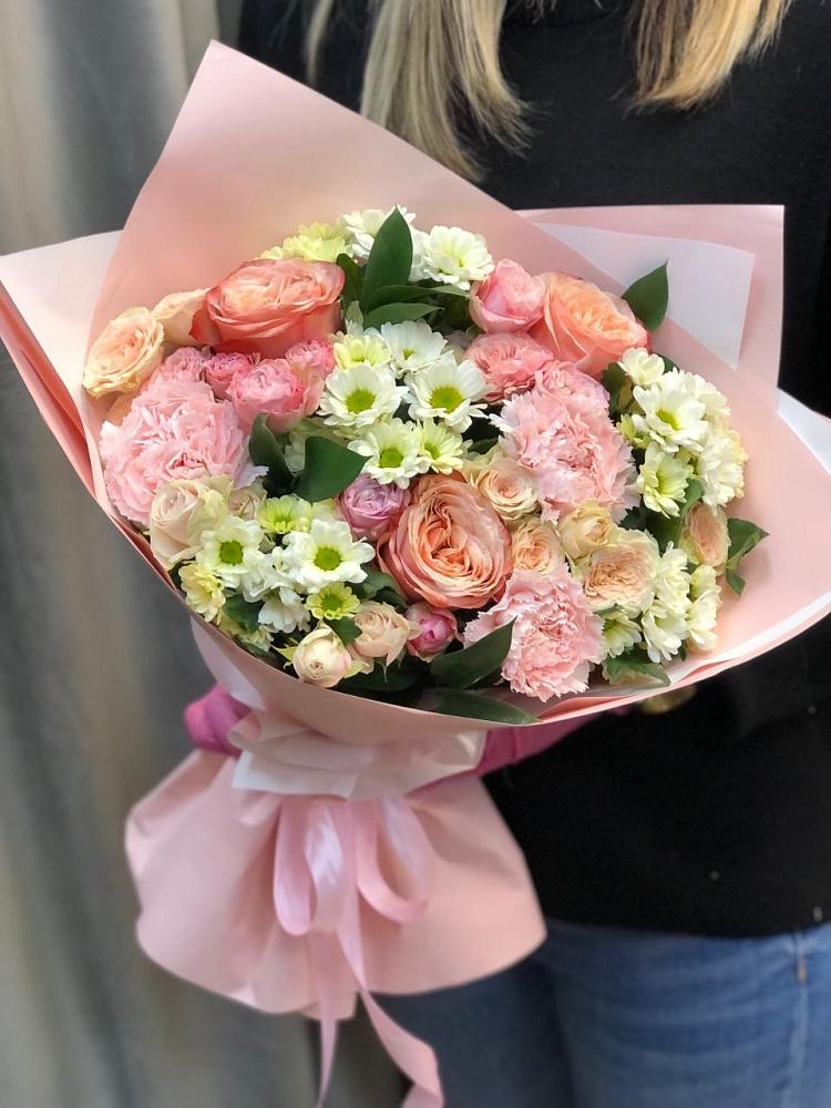 Букет цветов из: Гвоздики, Розы и Хризантемы в Тучково