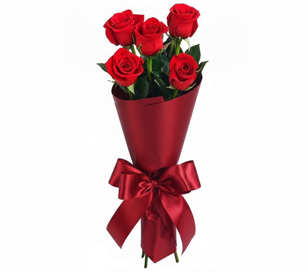 5 Красных роз Эдлесс Лав в Тучково Букет 5 Красных роз Эдлесс Лав в Тучково