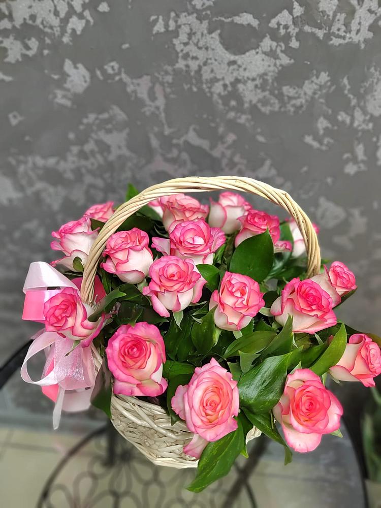 Цветочная композиция из Розы в корзине в Тучково