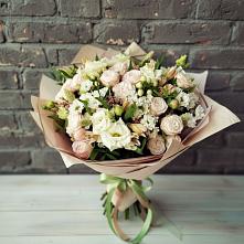 Букет цветов из:  Альстромерии, Розы и Хризантемы в Тучково