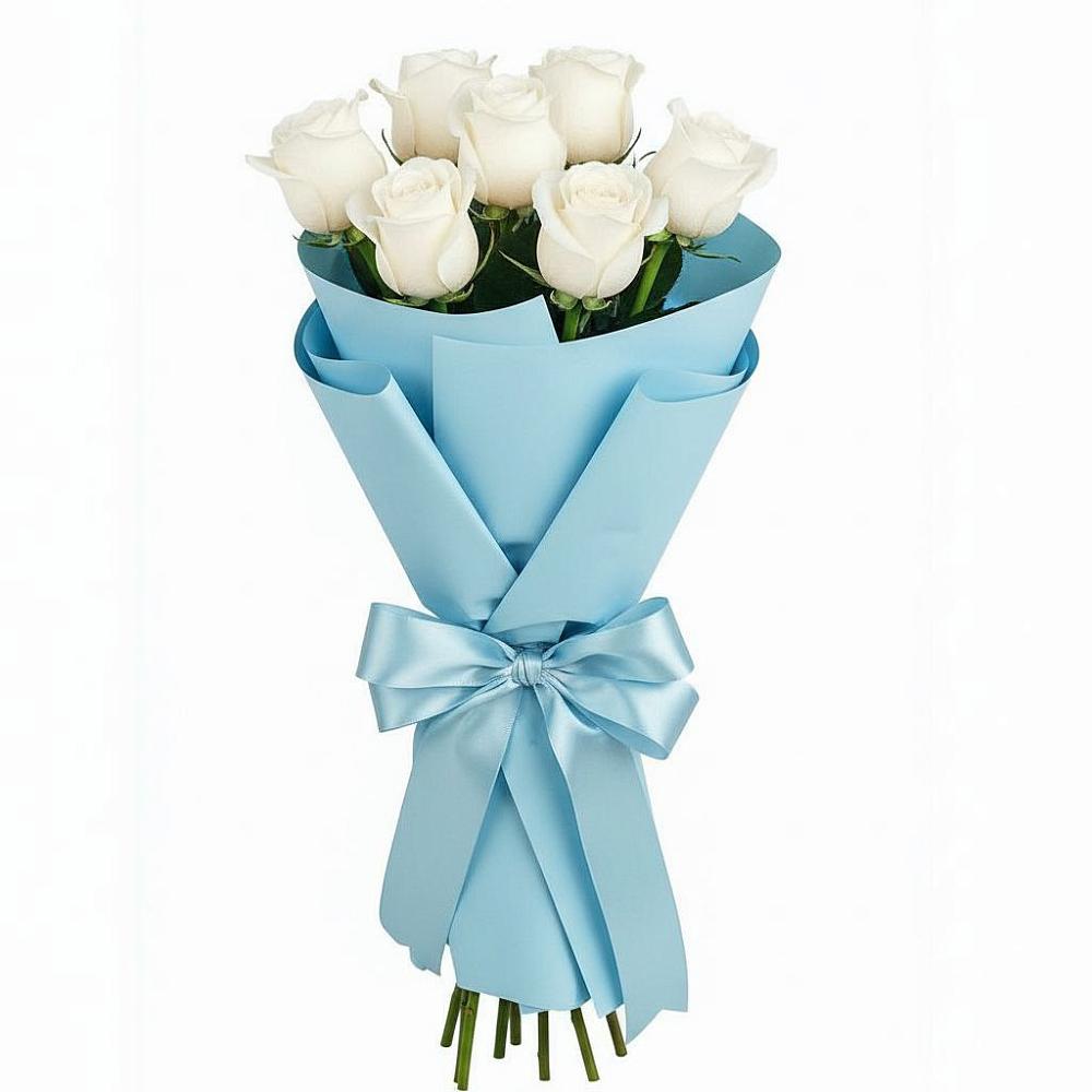 Букет 7 белых роз Проуд в Тучково