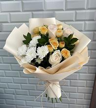 Букет цветочный вальс в Тучково Букет цветов из:  Розы и Хризантемы в Тучково