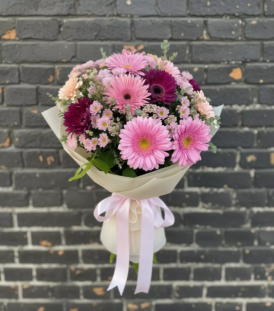 Букет цветов из: Герберы и Хризантемы в Тучково