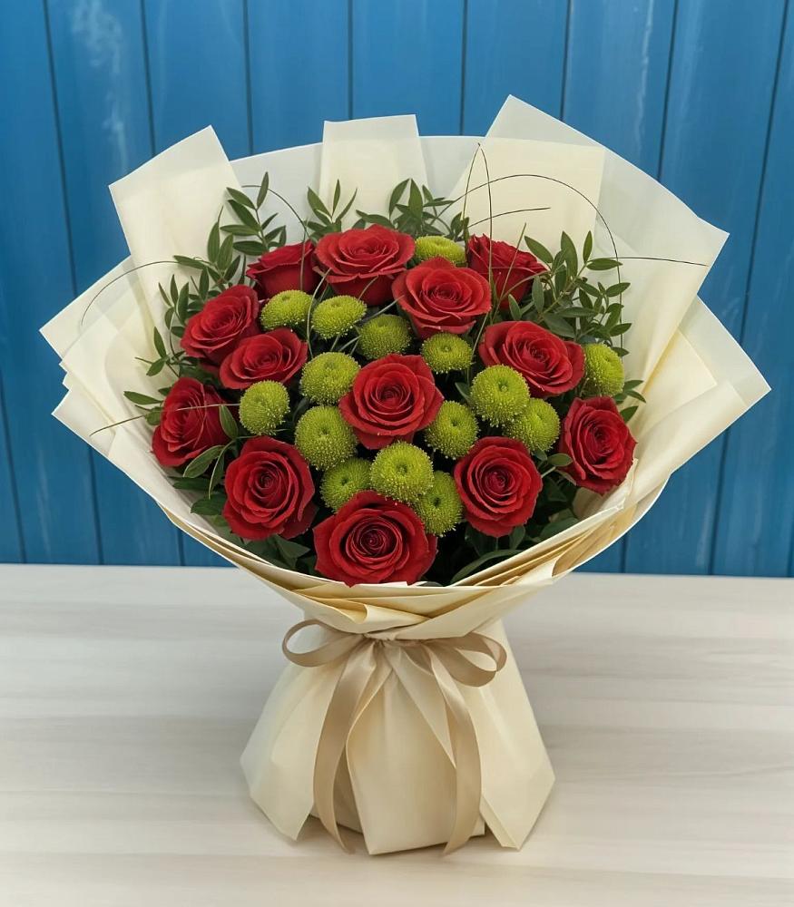 Букет Стихотворение в Тучково Букет цветов из: Розы и Хризантемы в Тучково