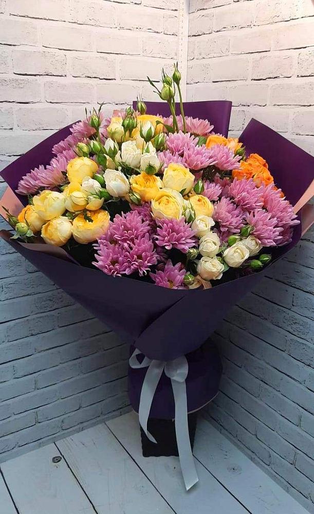 Букет цветов из: Хризантемы и Розы в Тучково