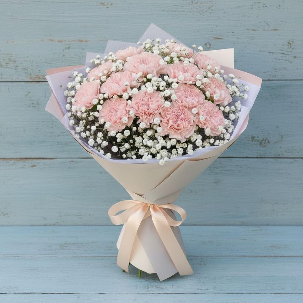 Букет Нежность рассвета в Тучково Букет цветов из: Гвоздики в Тучково