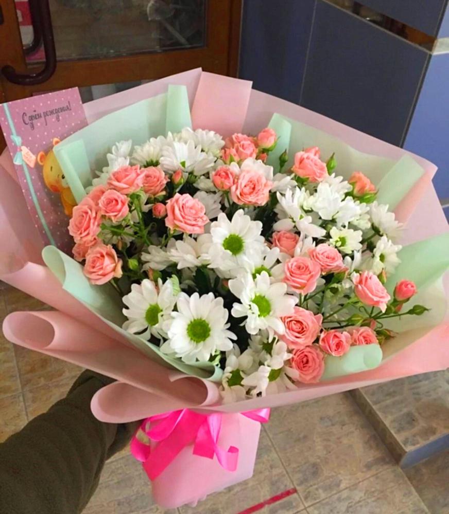 Букет цветов из: Розы и Хризантемы в Тучково