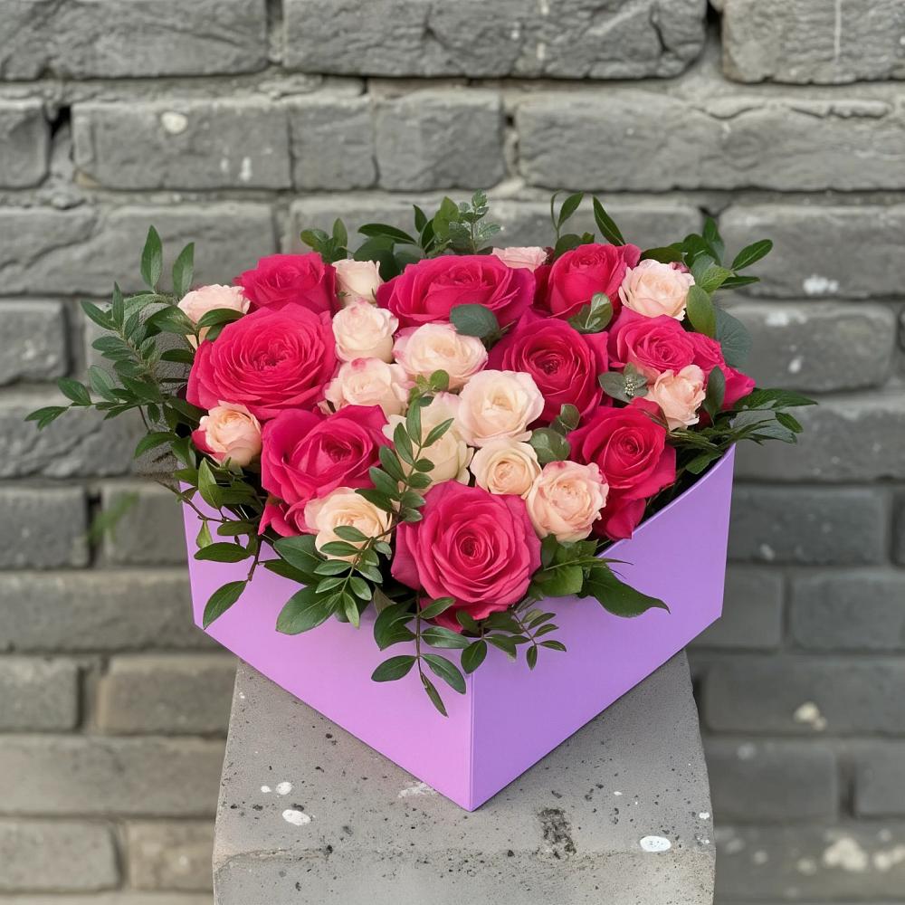 Композиция моя любовь в Тучково Цветочная композиция из Розы в коробке в Тучково