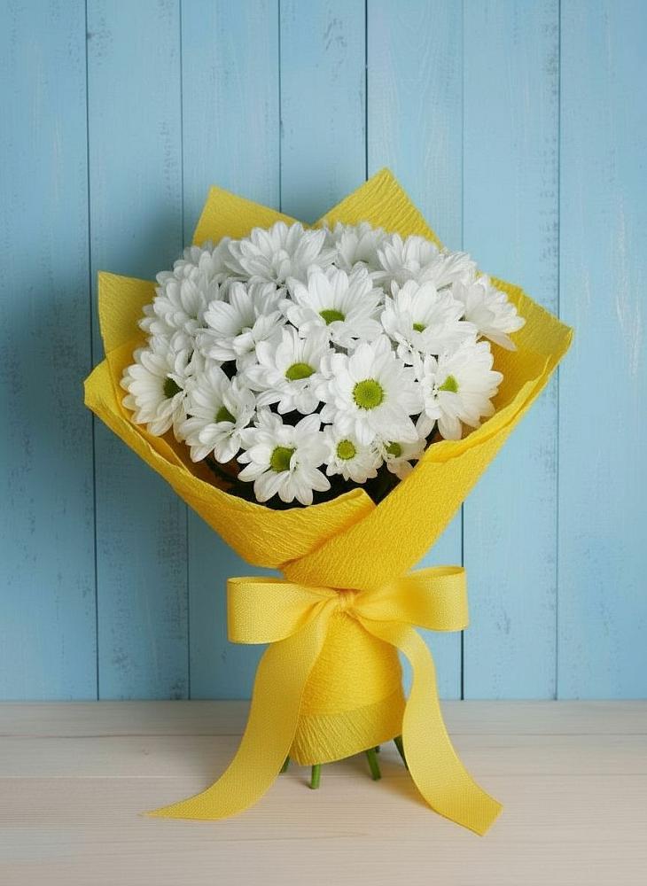 Букет Застенчивые лепестки в Тучково Букет цветов из: Хризантемы в Тучково