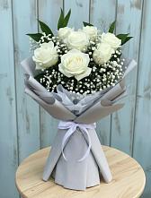 Букет из белых роз в Тучково Букет цветов из:  Розы в Тучково