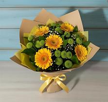Букет цветов из:  Герберы и Хризантемы в Тучково