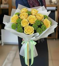 Букет цветов из:  Хризантемы и Розы в Тучково