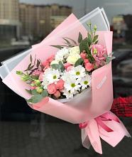 Букет цветов из:  Розы, Лизиантусы и Хризантемы в Тучково