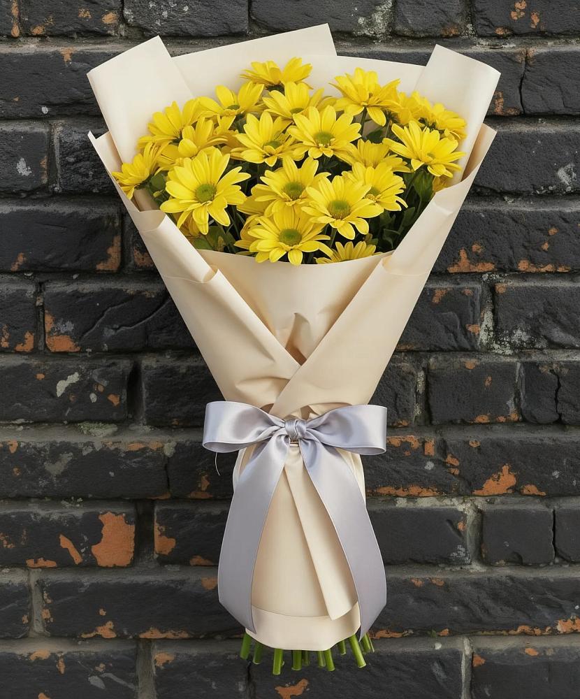 Букет Желтое настроение в Тучково Букет цветов из: Хризантемы в Тучково