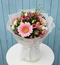 Букет цветов из:  Герберы, Альстромерии и Лизиантусы в Тучково