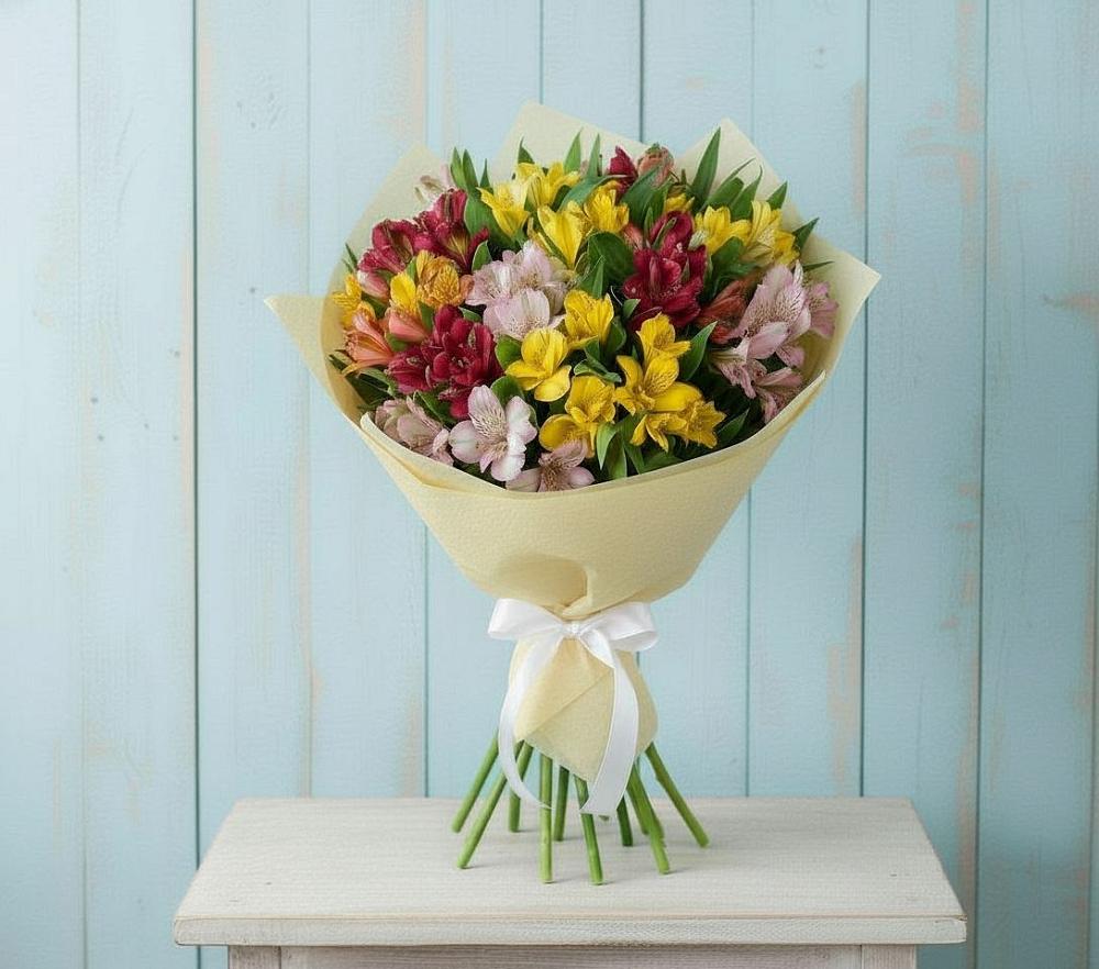 Букет Летние краски в Тучково Букет цветов из: Альстромерии в Тучково