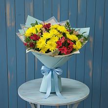 Букет цветов из:  Альстромерии и Хризантемы в Тучково