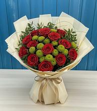 Букет цветов из:  Розы и Хризантемы в Тучково