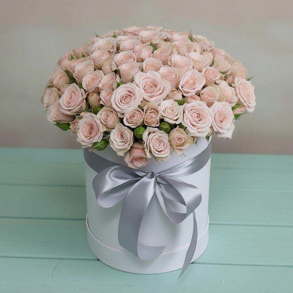 Композиция утонченная красота в Тучково Цветочная композиция из Розы в шляпной коробке в Тучково